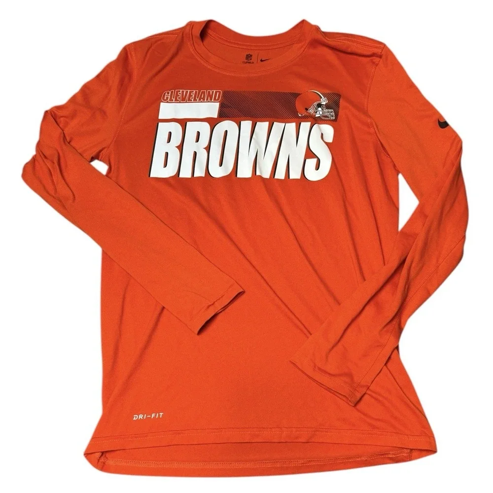 Cleveland Browns Shirt Mens Small Nike Dri Fit NFL Long Sleeve